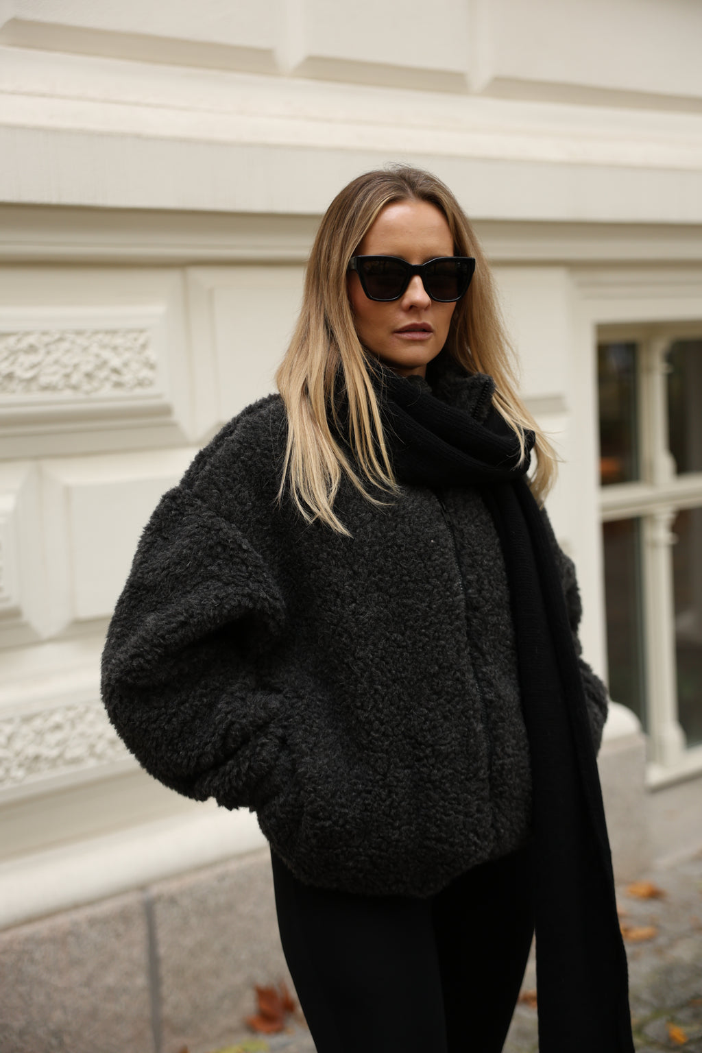 Szal merino czarny, Black