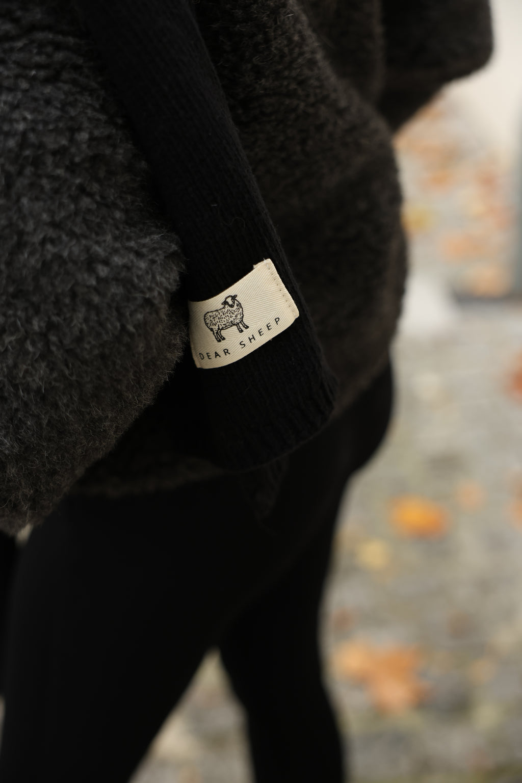 Szal merino czarny, Black