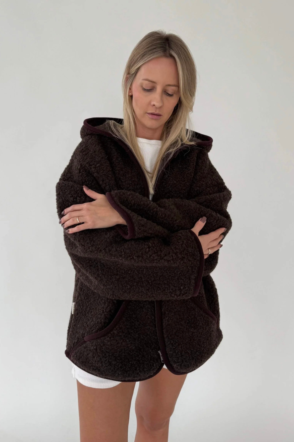Kurtka merino TEDDY, chocolate