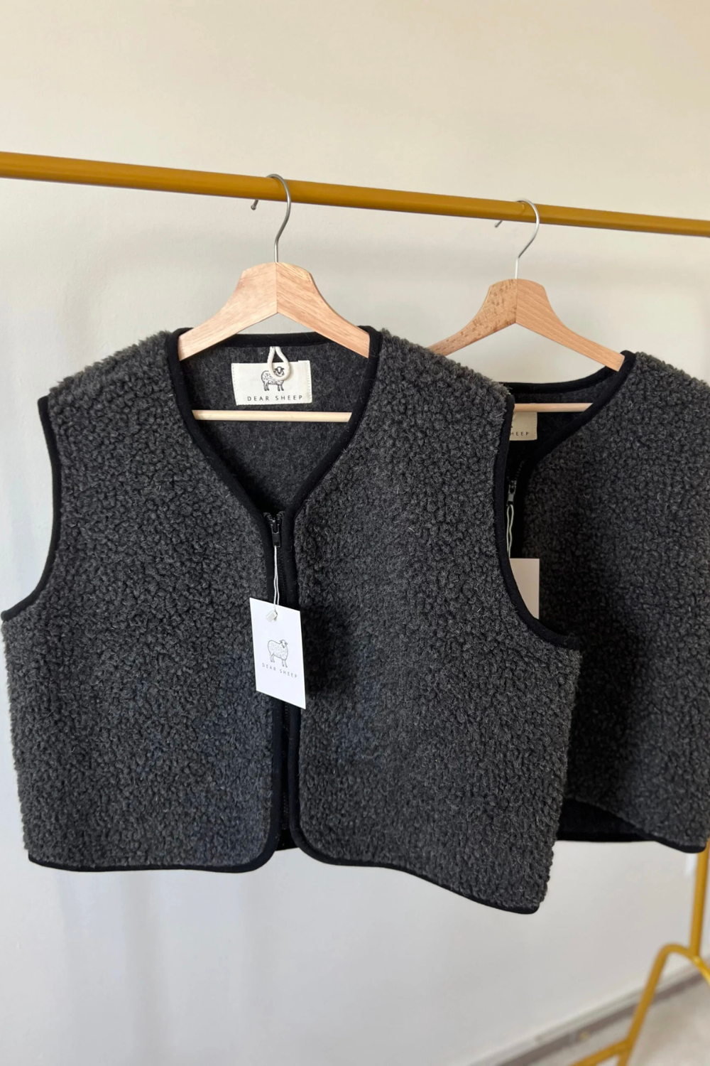 Kamizelka merino BASIC ZIP, black