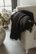 Koc wełna BOUCLE, black