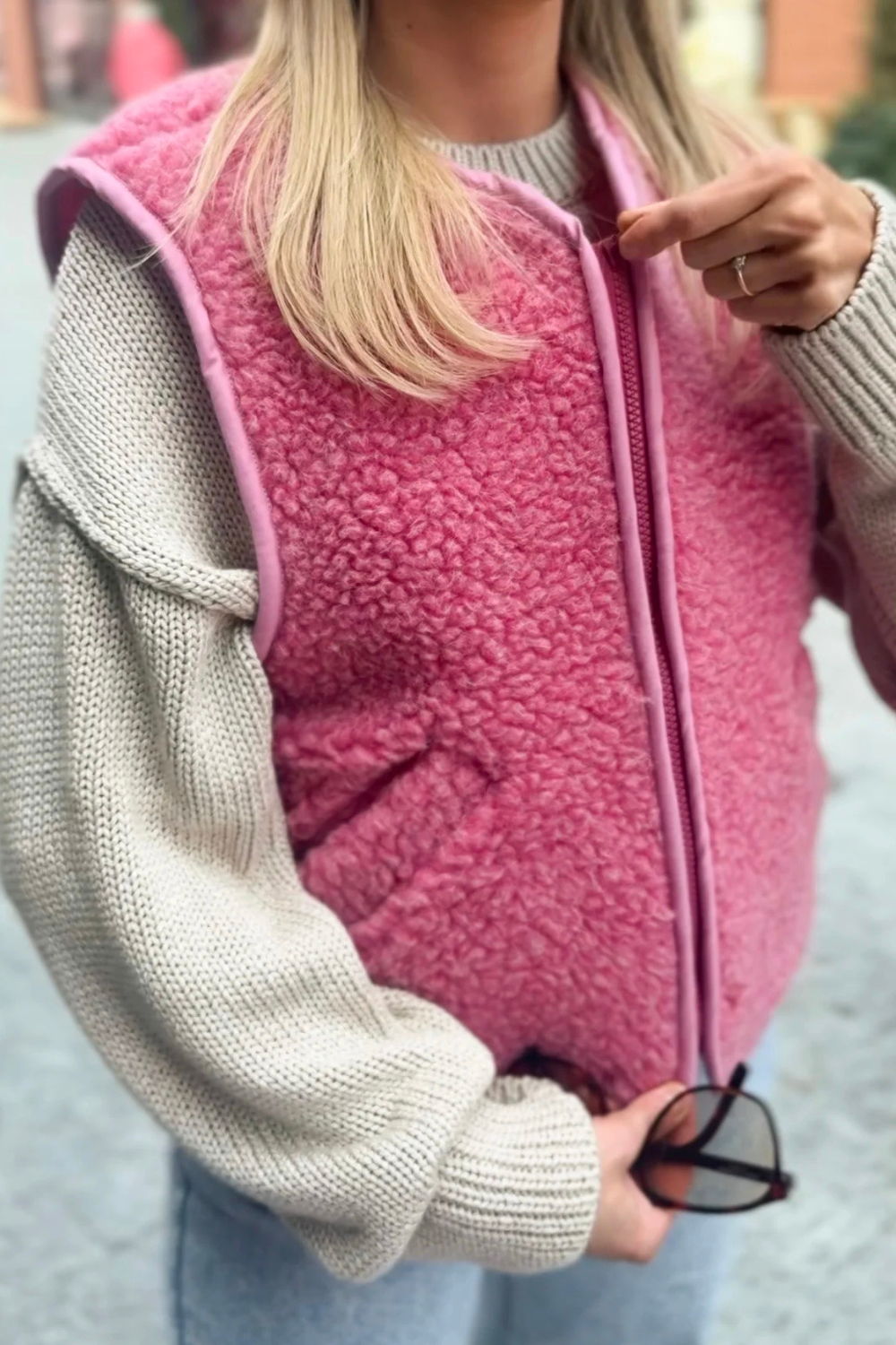 Kamizelka merino MOVE, candy