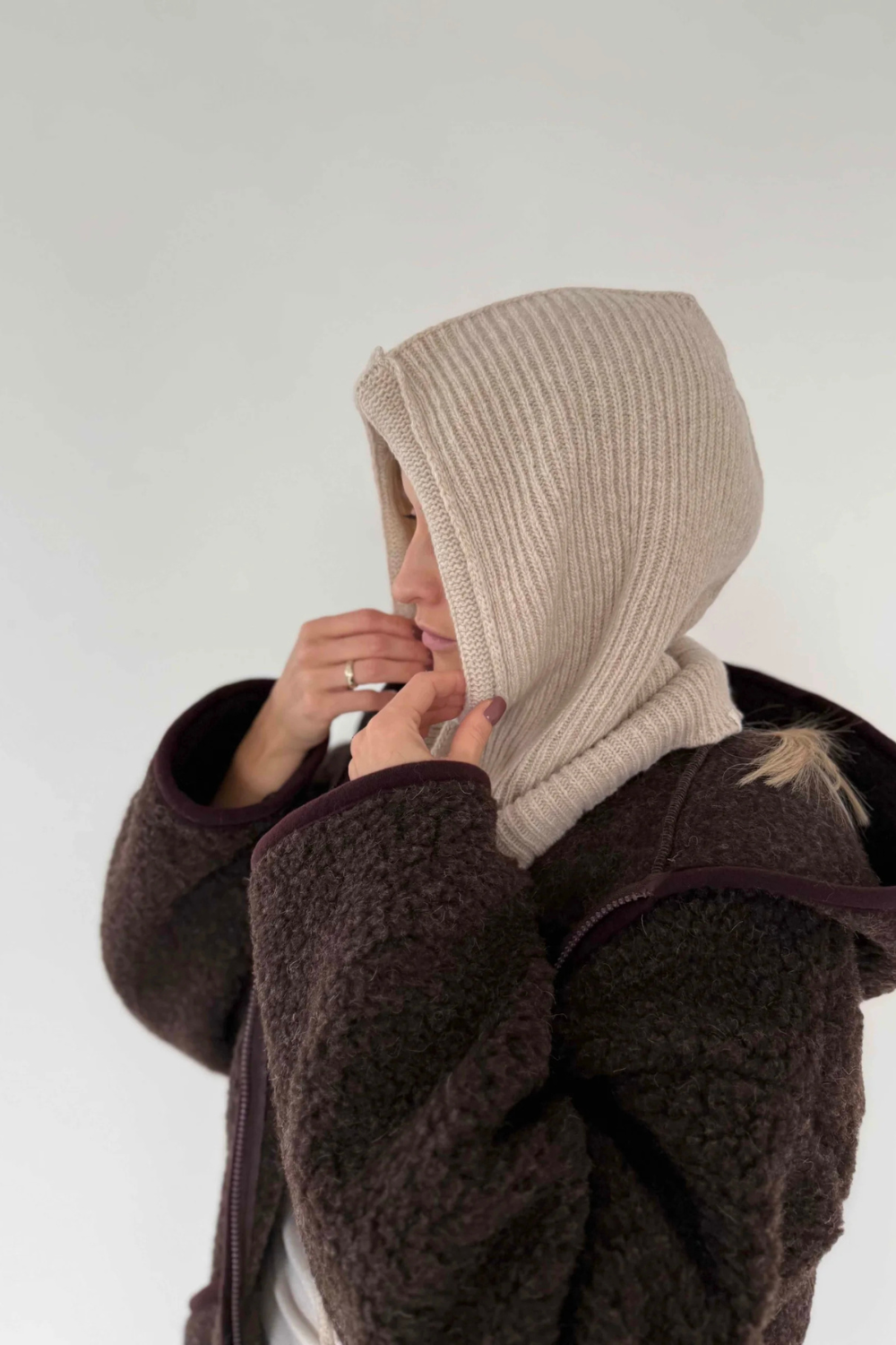 Balaclava merino, beige