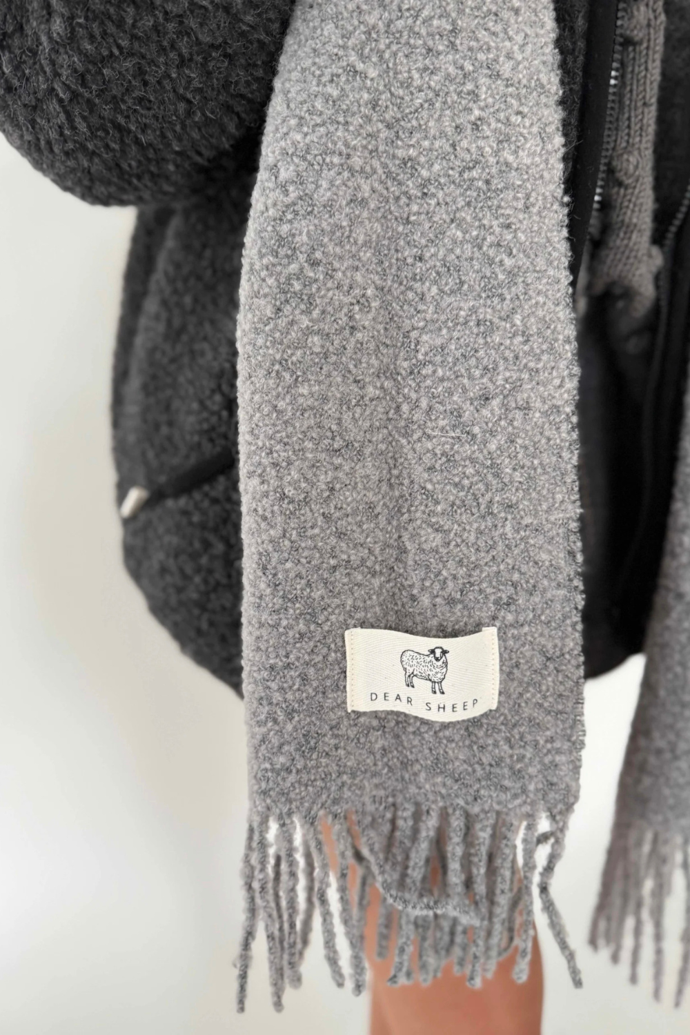 Szal merino, grey