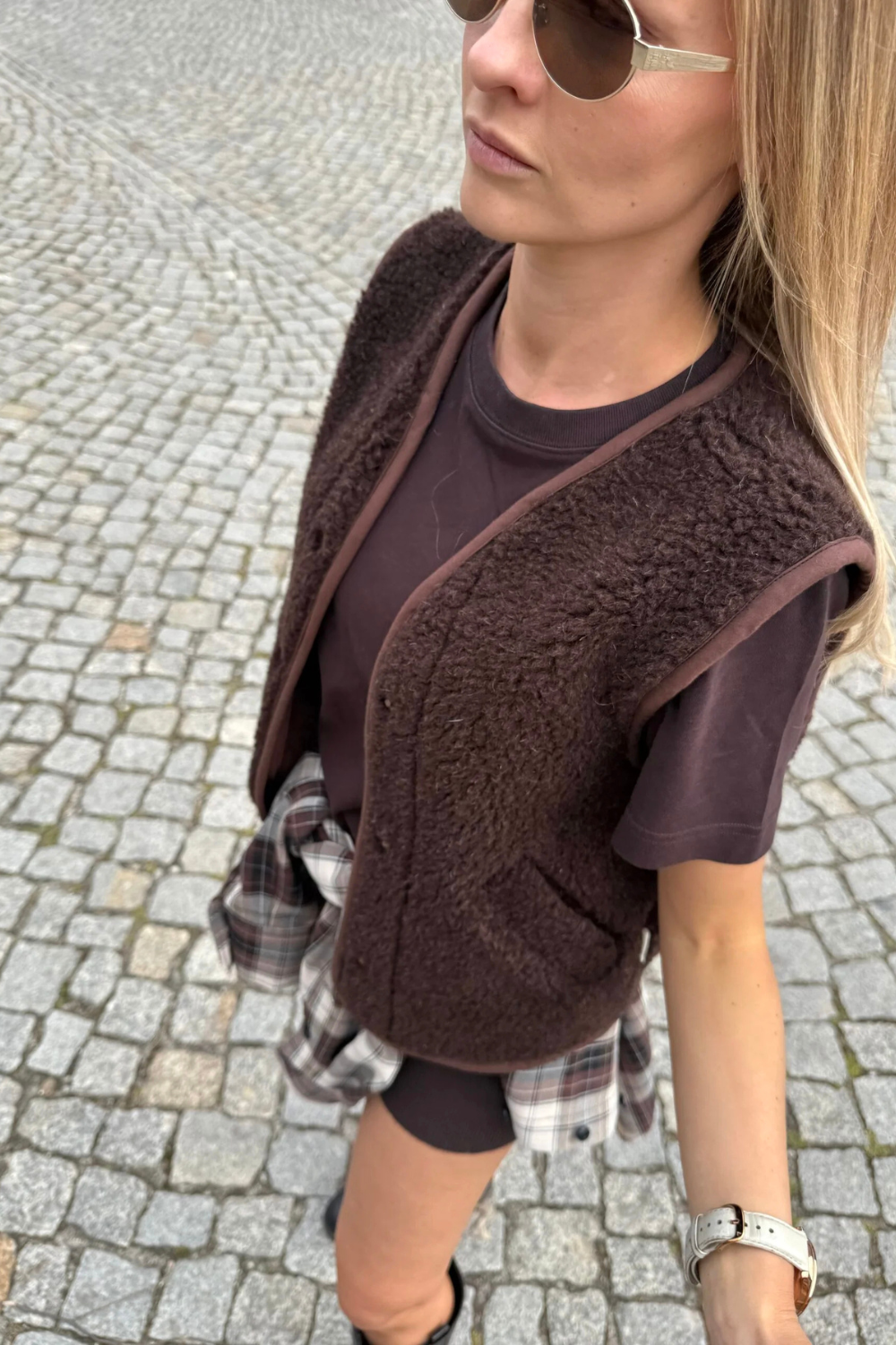 Kamizelka merino FLOW, chocolate