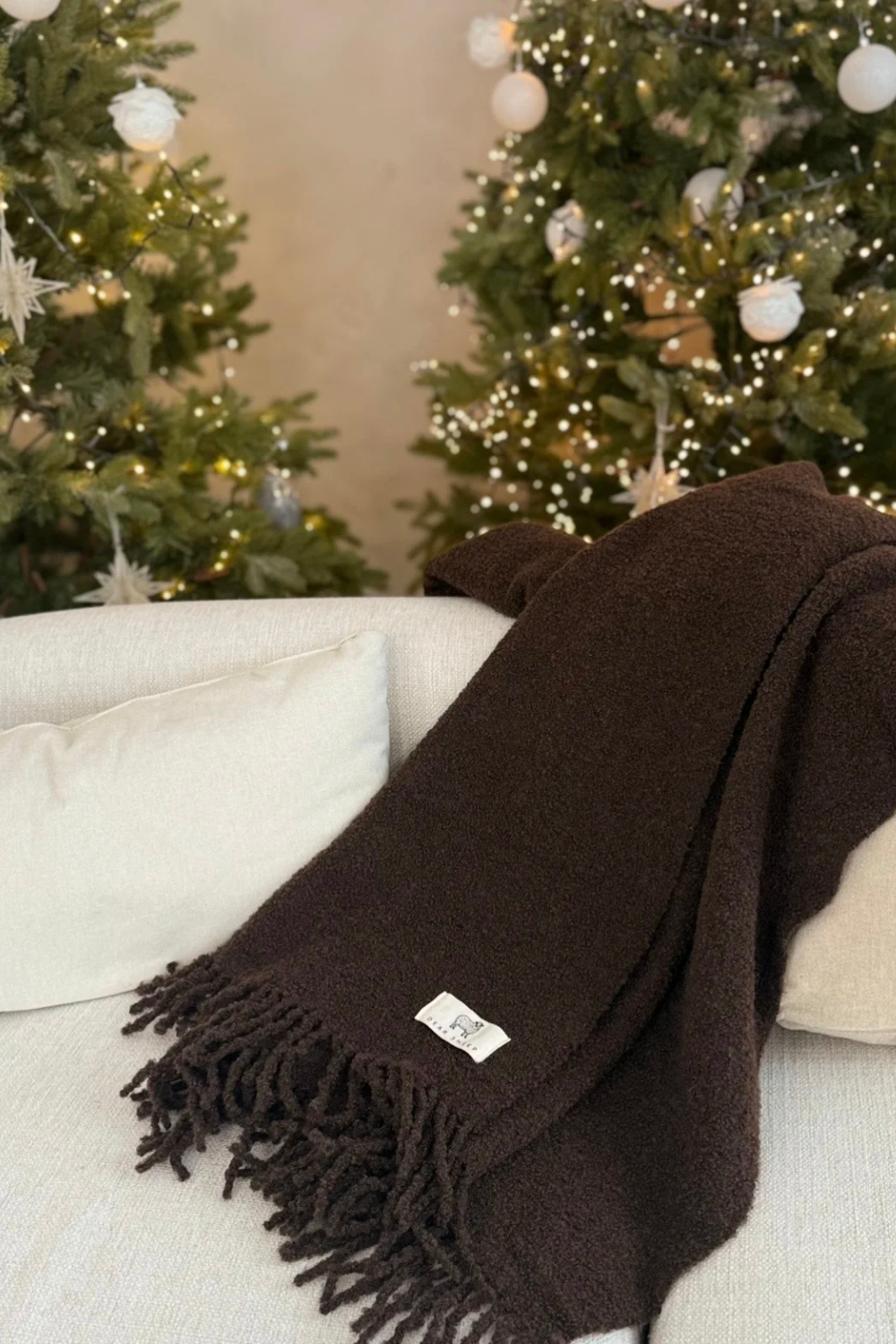 Koc wełna BOUCLE, chocolate