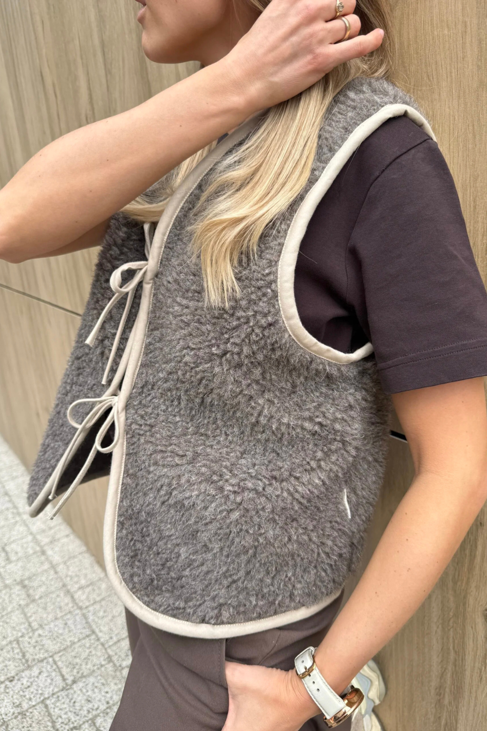 Kamizelka merino LILLY, taupe