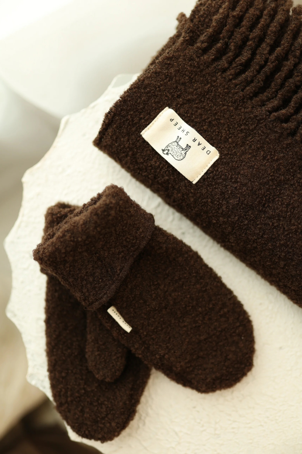 Rękawiczki z jednym palcem merino, chocolate