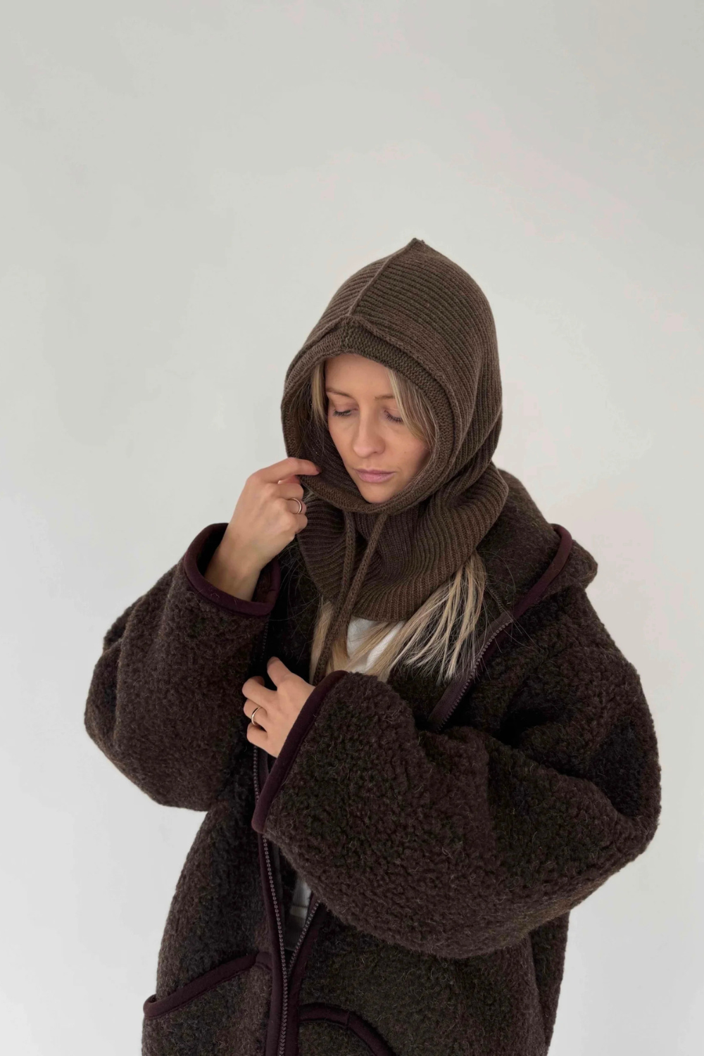 Balaclava merino, chocolate