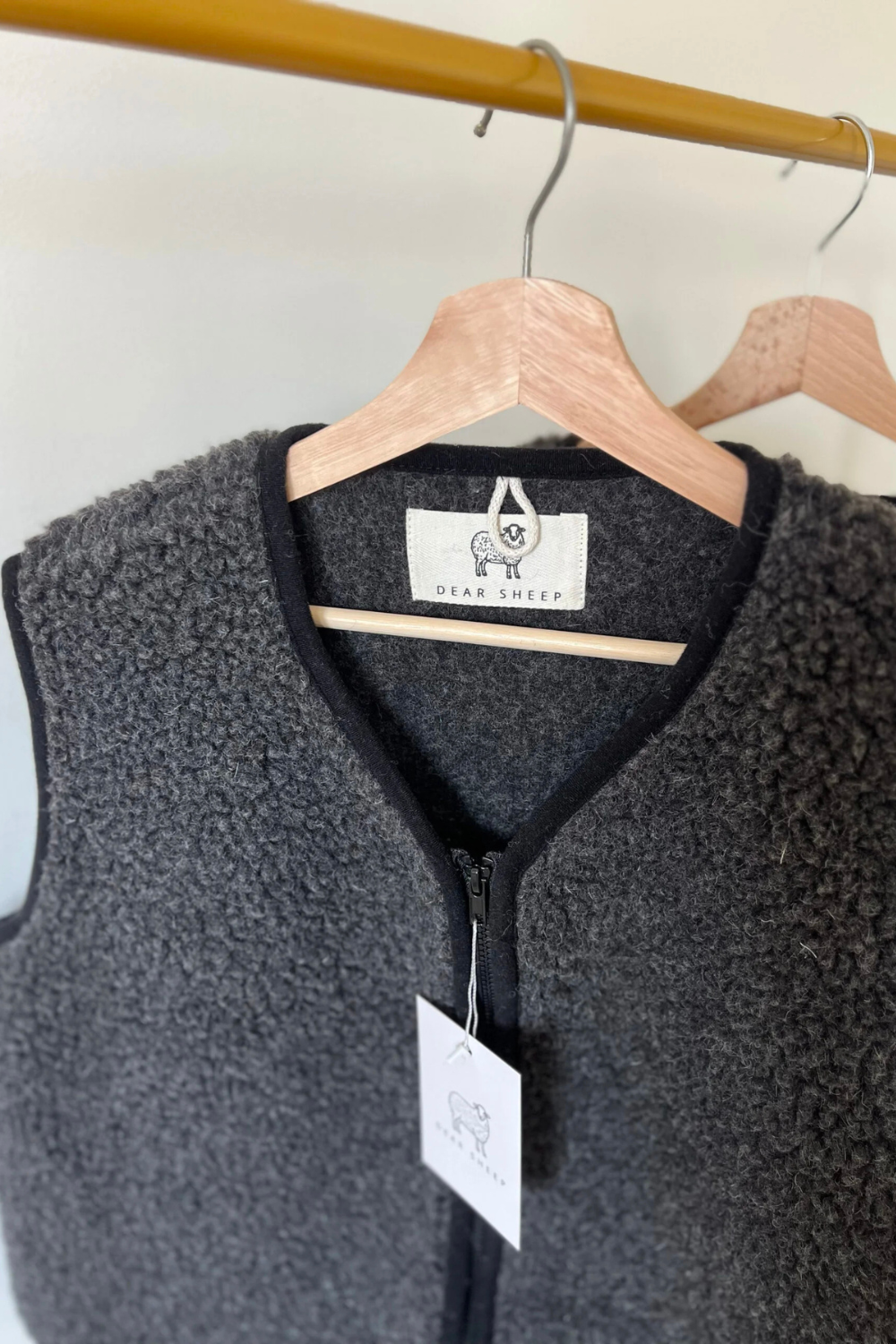Kamizelka merino BASIC ZIP, black