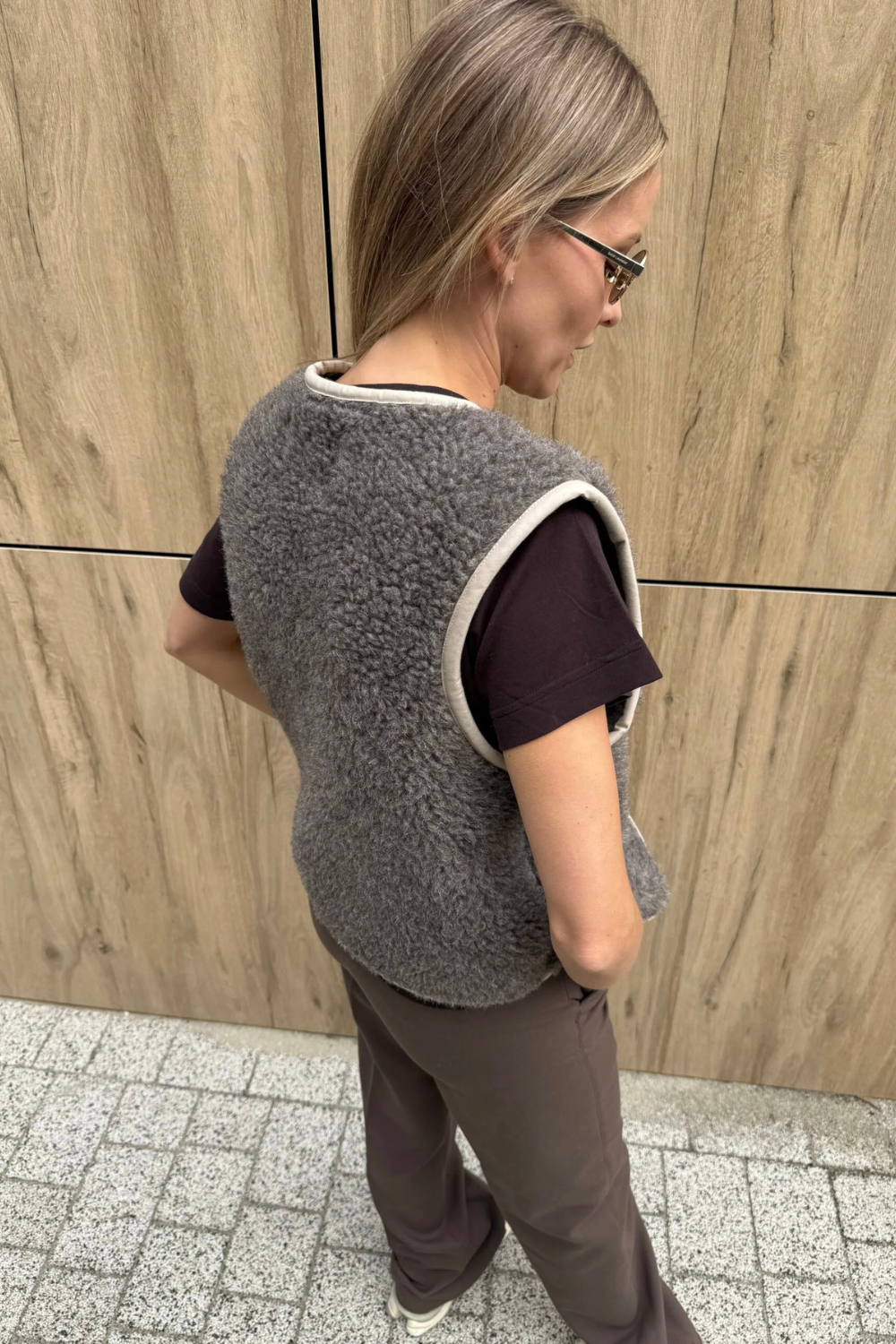Kamizelka merino LILLY, taupe