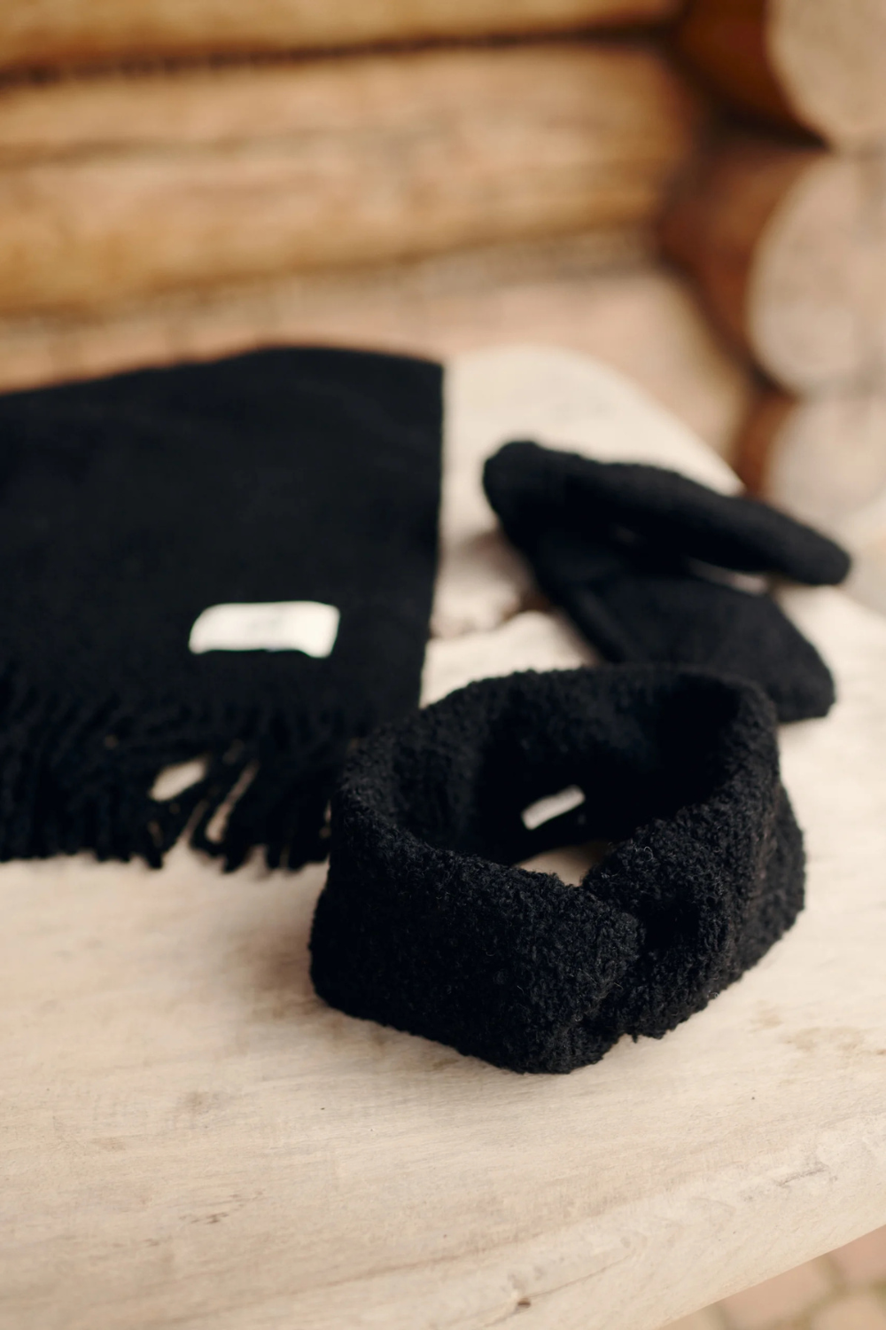 Rękawiczki z jednym palcem merino, black