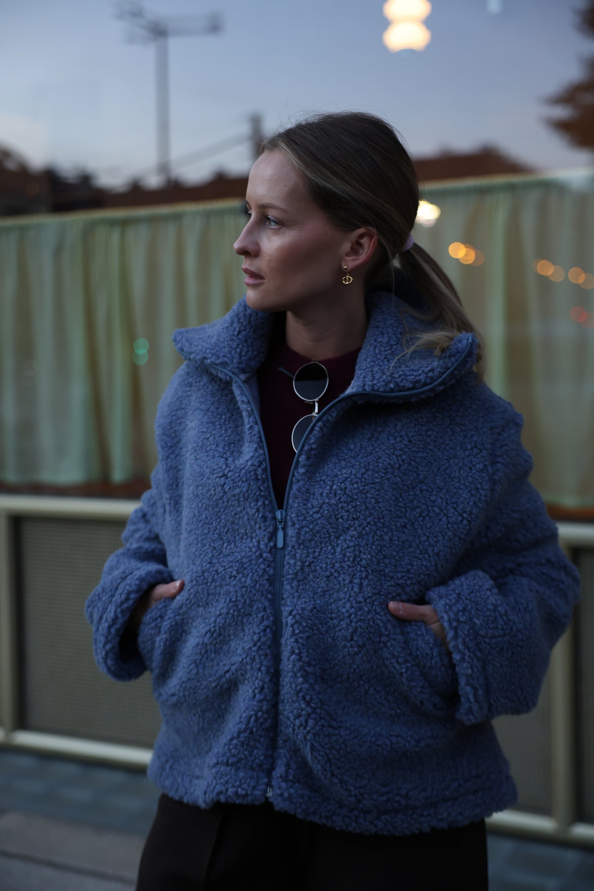 Kurtka merino NEW YORK, BLUE
