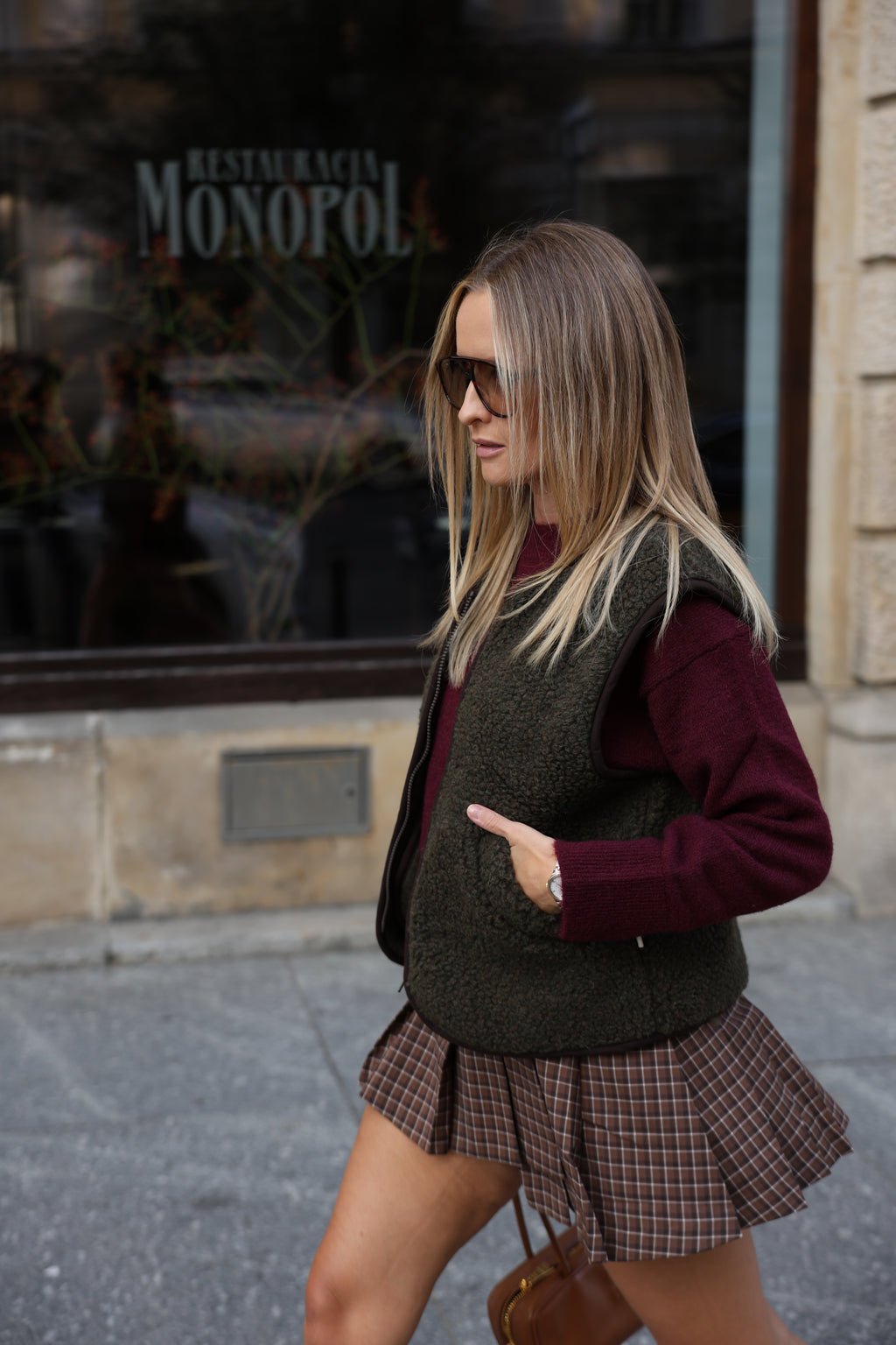 Kamizelka merino MOVE,  OLIVE