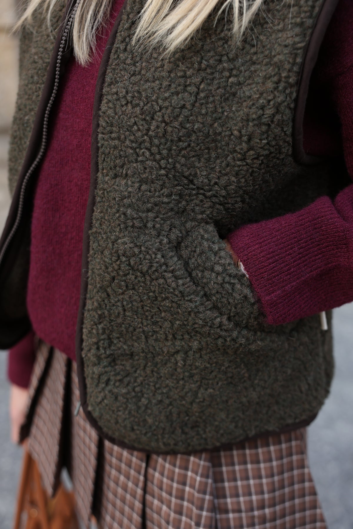 Kamizelka merino MOVE,  OLIVE