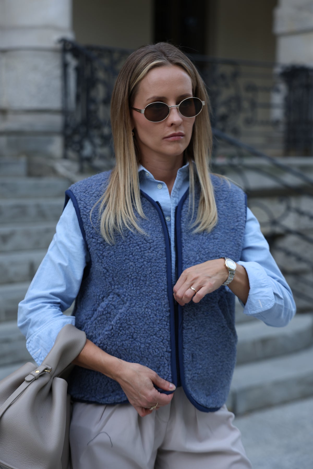 Kamizelka merino MOVE, BLUE