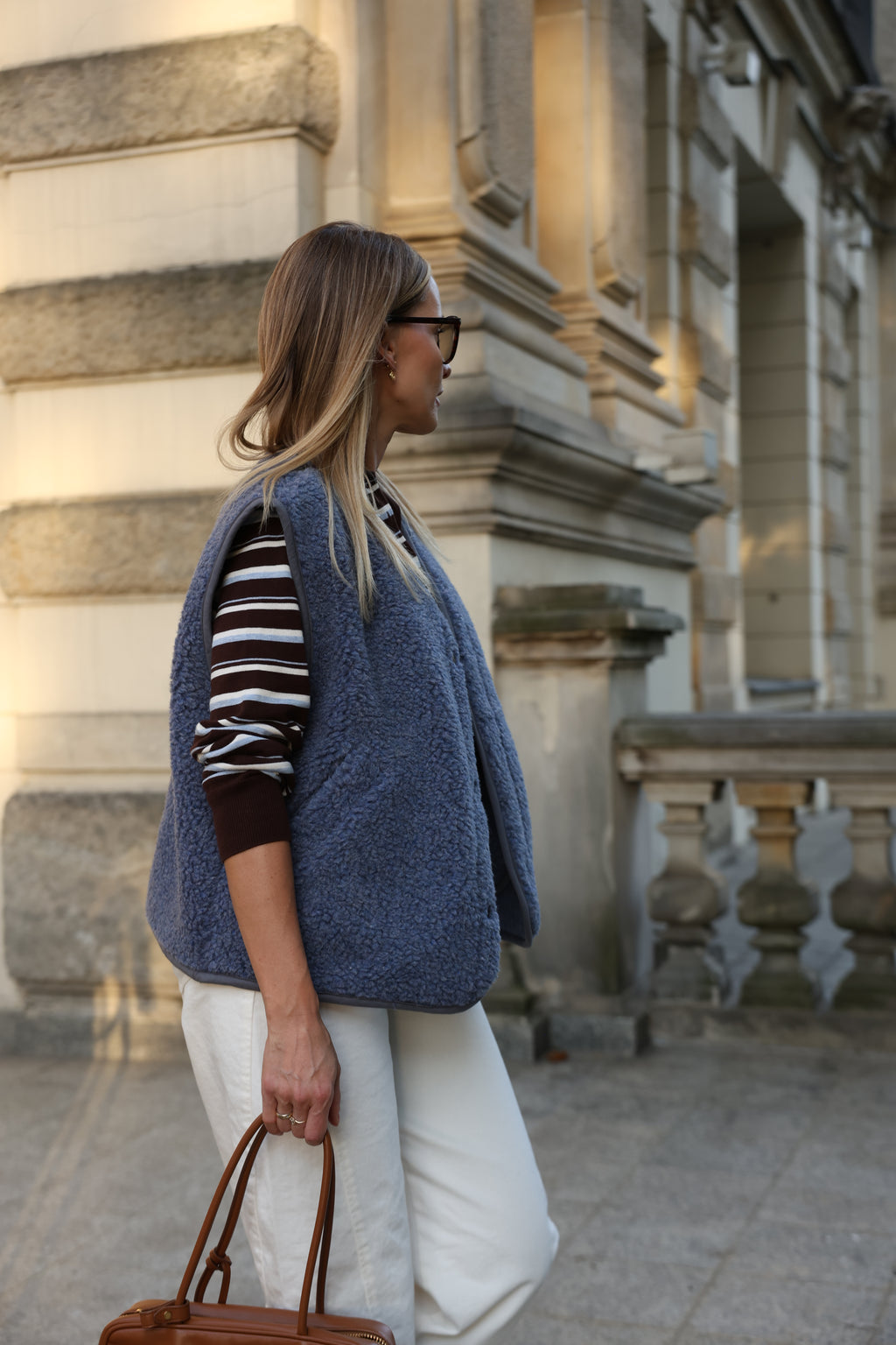 Kamizelka merino FLOW, BLUE