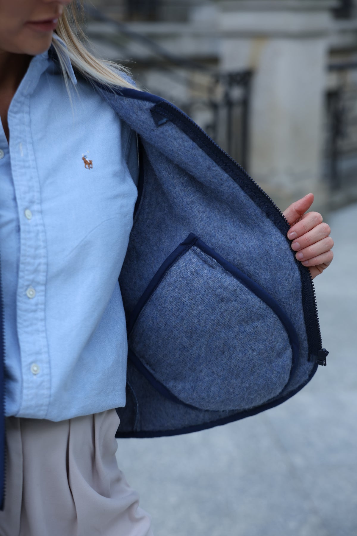 Kamizelka merino MOVE, BLUE