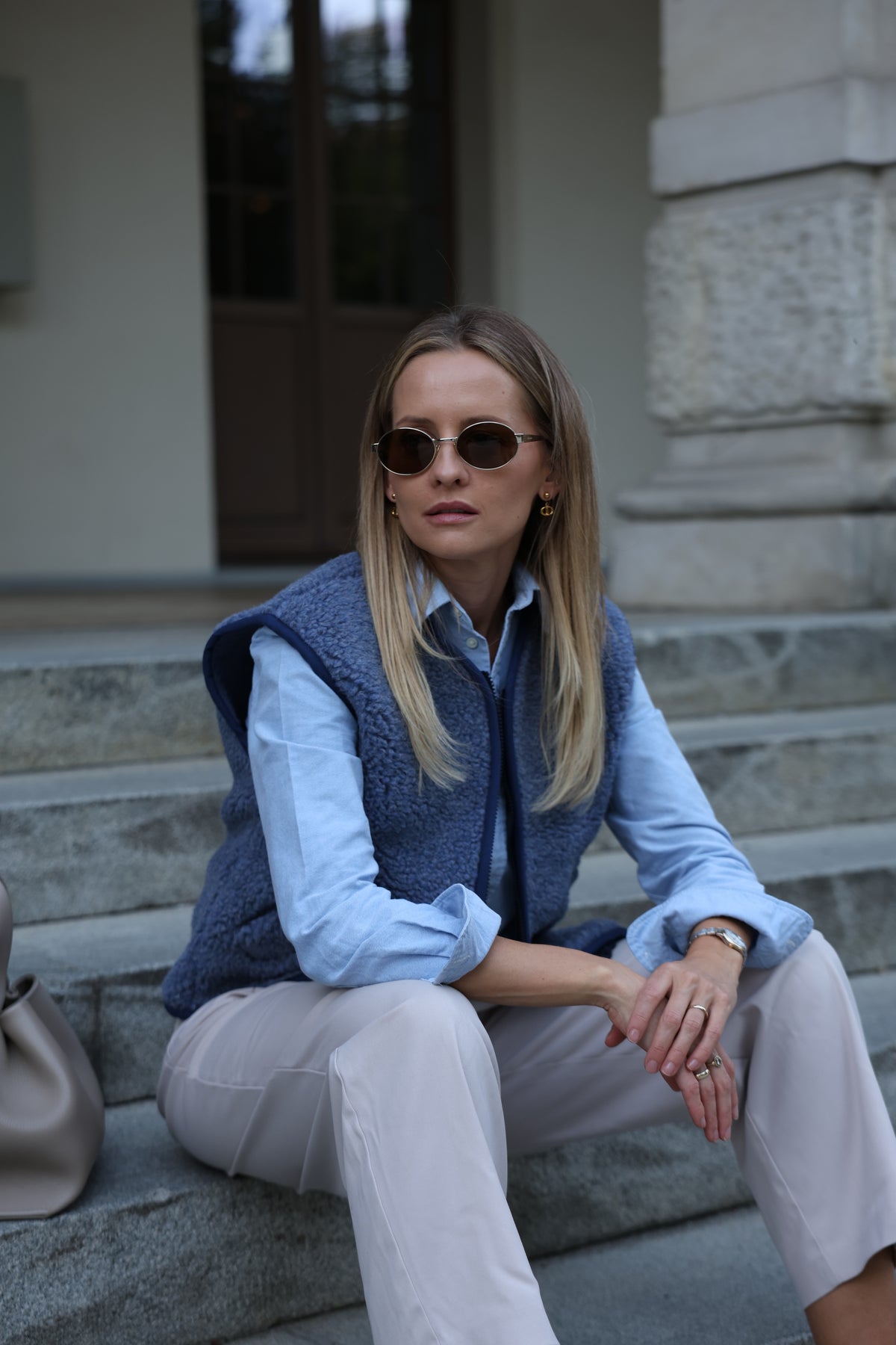 Kamizelka merino MOVE, BLUE