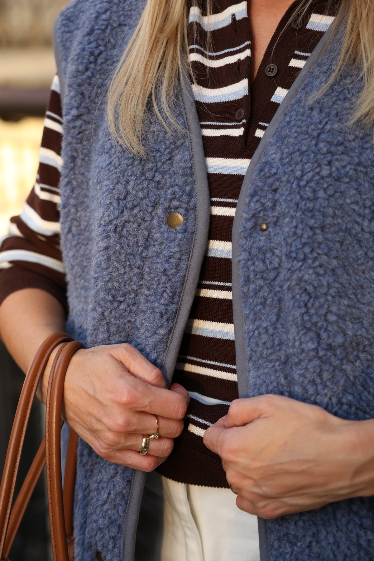 Kamizelka merino FLOW, BLUE