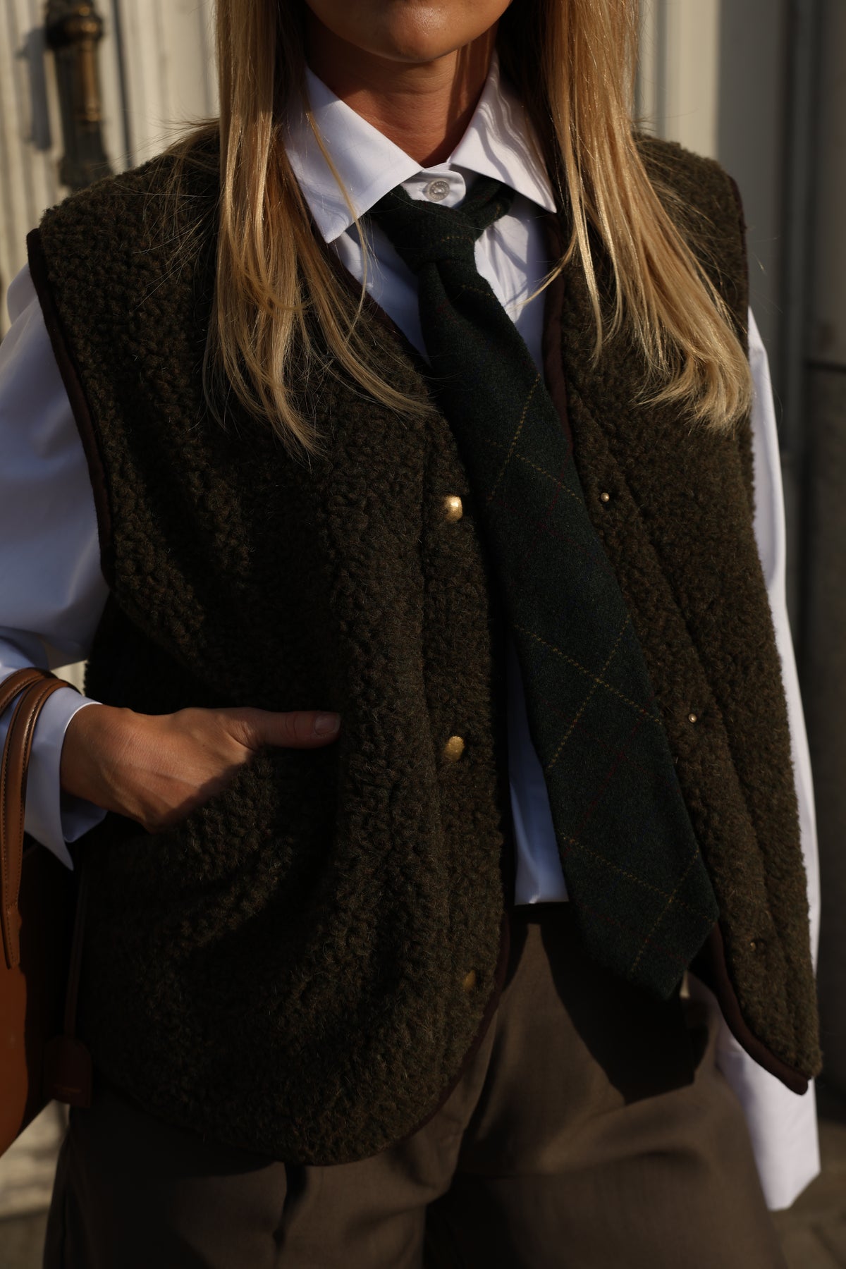 Kamizelka merino FLOW, OLIVE