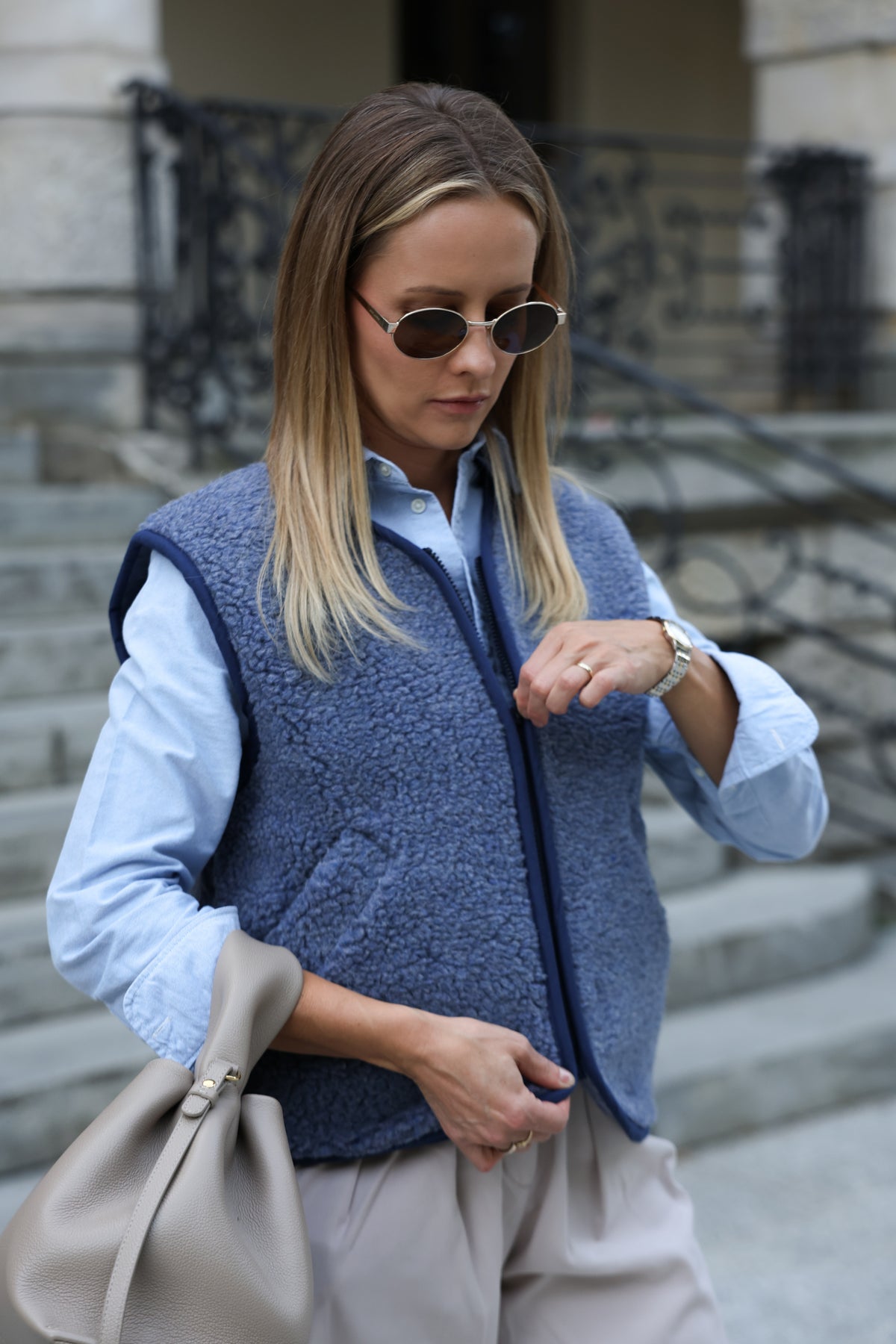 Kamizelka merino MOVE, BLUE