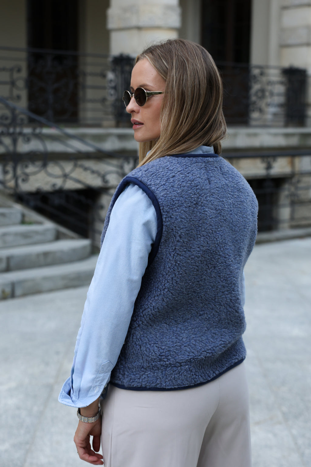 Kamizelka merino MOVE, BLUE