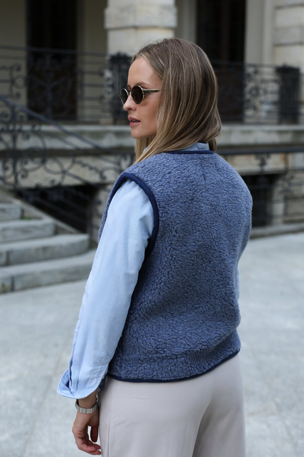 Kamizelka merino MOVE, BLUE