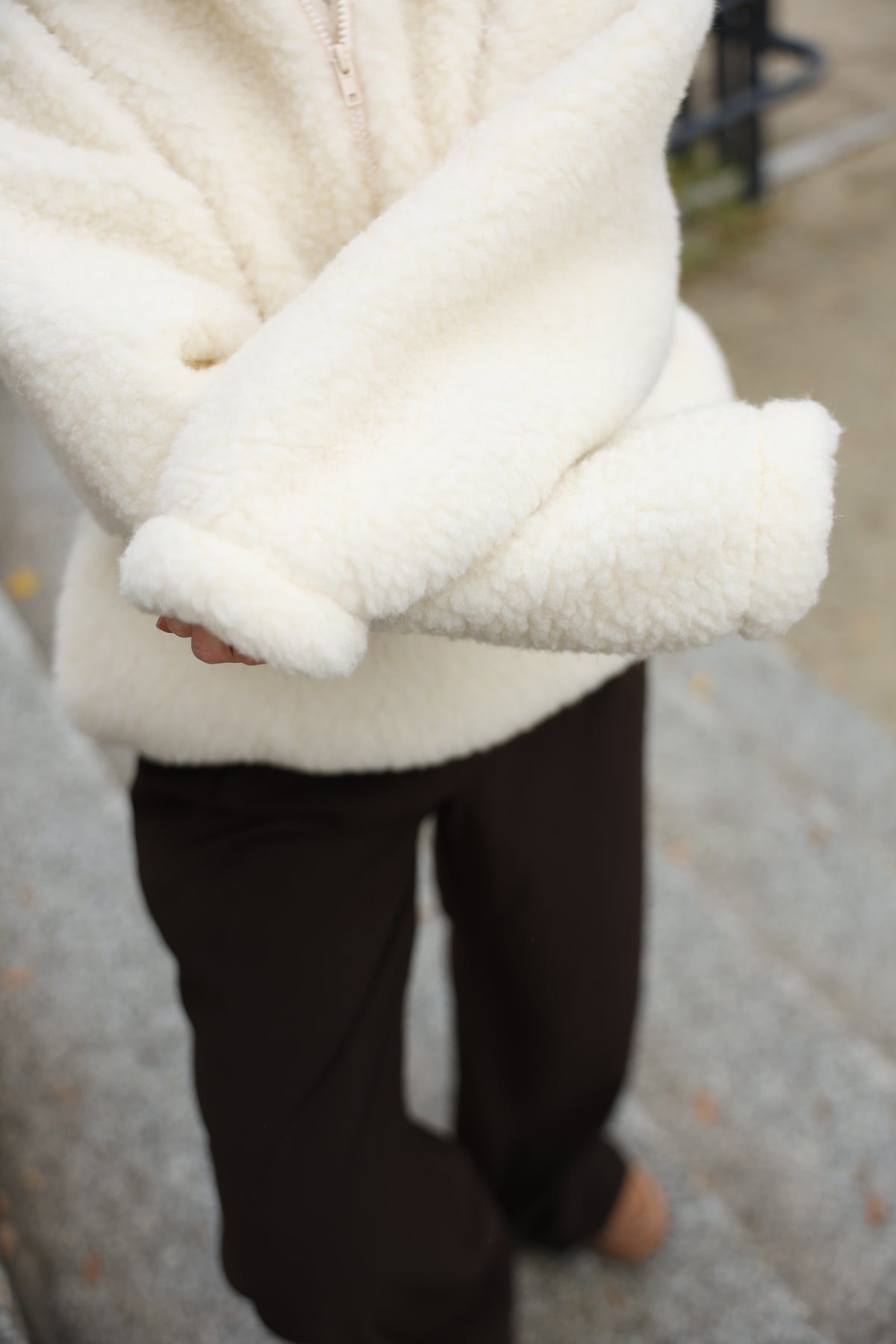 Bluza Huggy, polar merino Cream