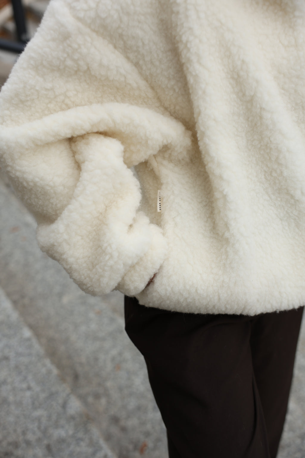 Bluza Huggy, polar merino Cream
