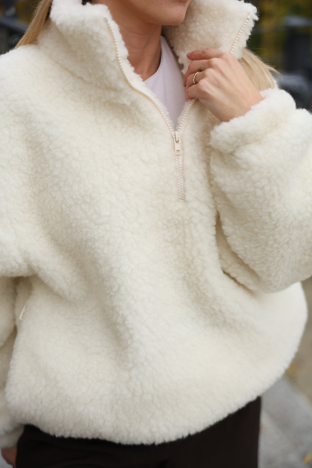Bluza Huggy, polar merino Cream