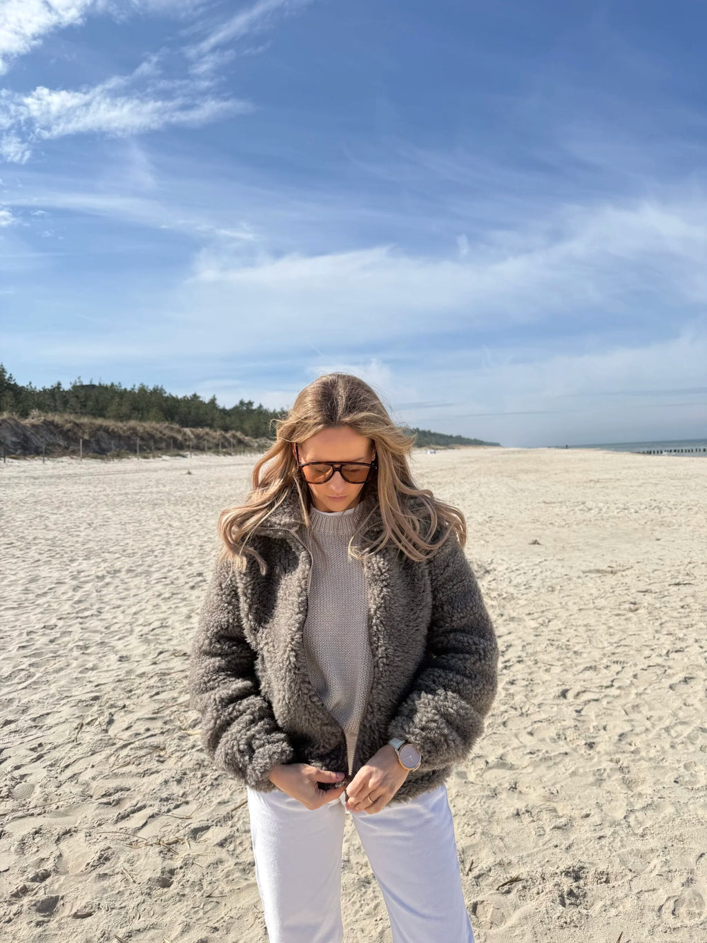 Bluza / kurtka merino NEW YORK, taupe