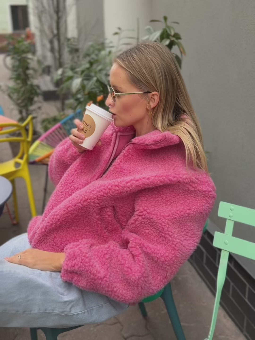 Bluza/ kurtka merino NEW YORK, candy