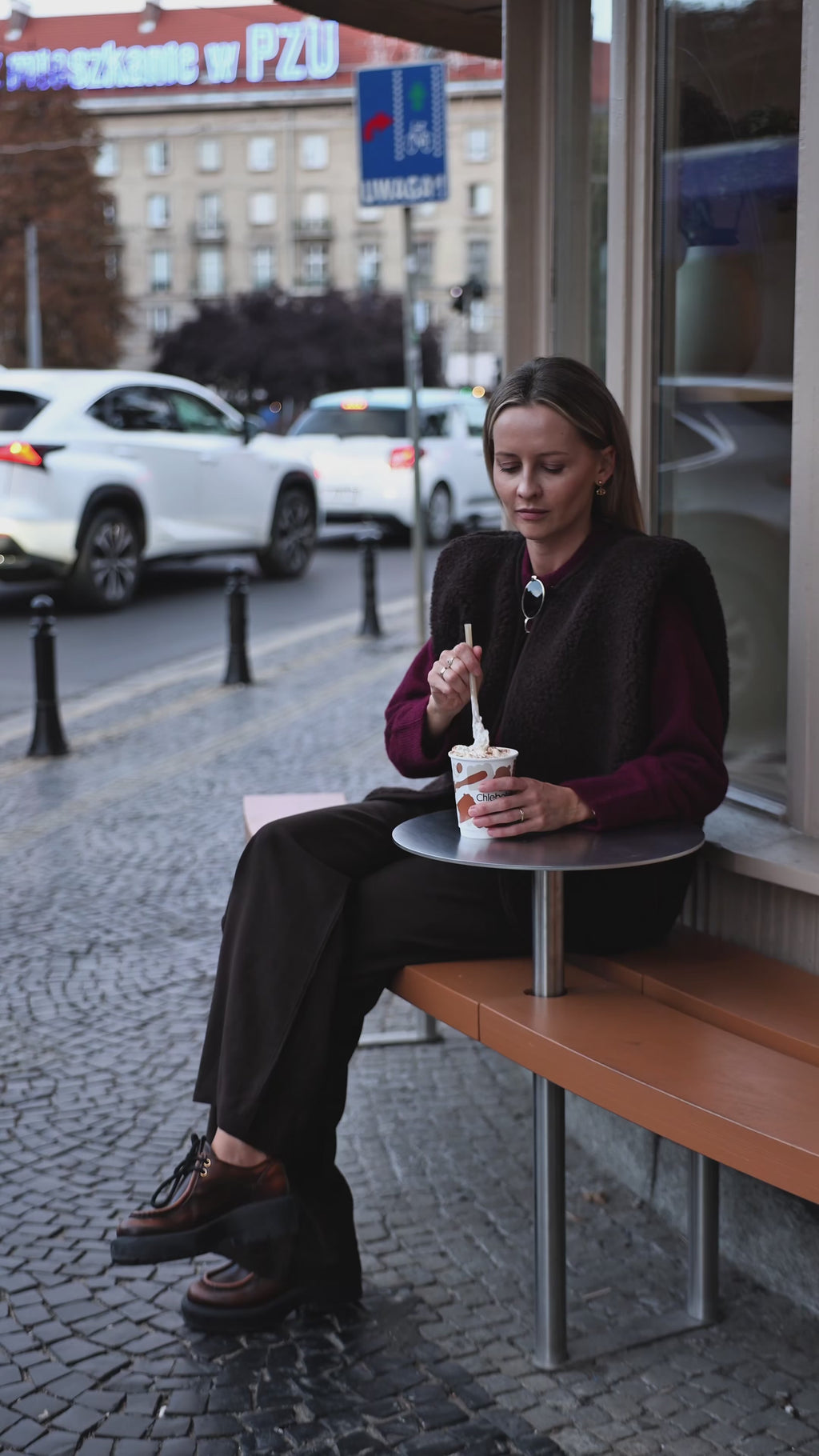 Kamizelka merino MUSE, CHOCOLATE